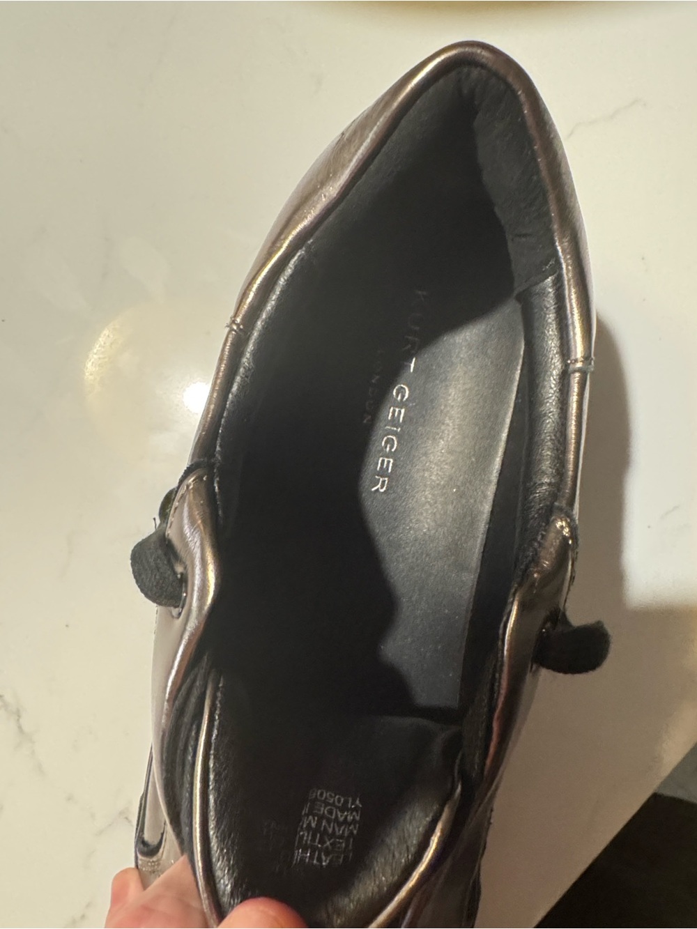 Kurt Geiger Men's Metallic Bronze Lace-Up Sneakers - Picture 6 of 8